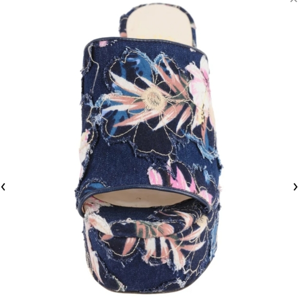 🍒NWOB🍒 MADE IN ITALY BUTTER SHOES DENIM PLATFORMS - Picture 6 of 12